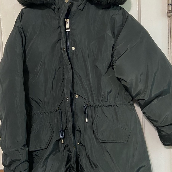 Adrienne Vittadini Women’s Hooded Down Puffer Jacket olive green XS - Picture 2 of 8